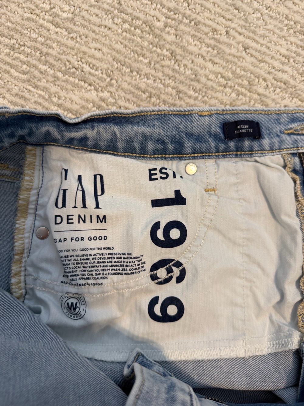 GAP High-Rise Cigarette Jeans-Light Destroy - Picture 3 of 7
